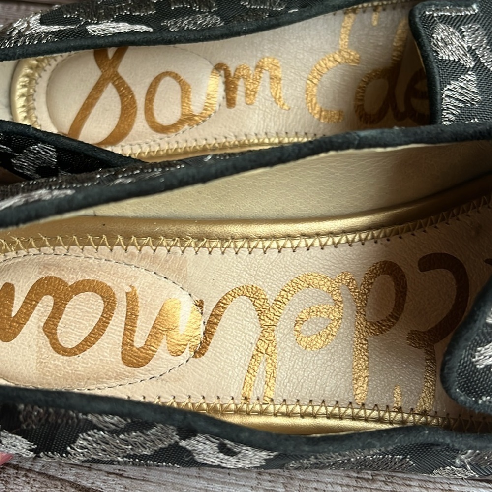 Sam Edelman Black and Gray Patterned Pointed toe Loafers size 7.5 - Picture 10 of 13